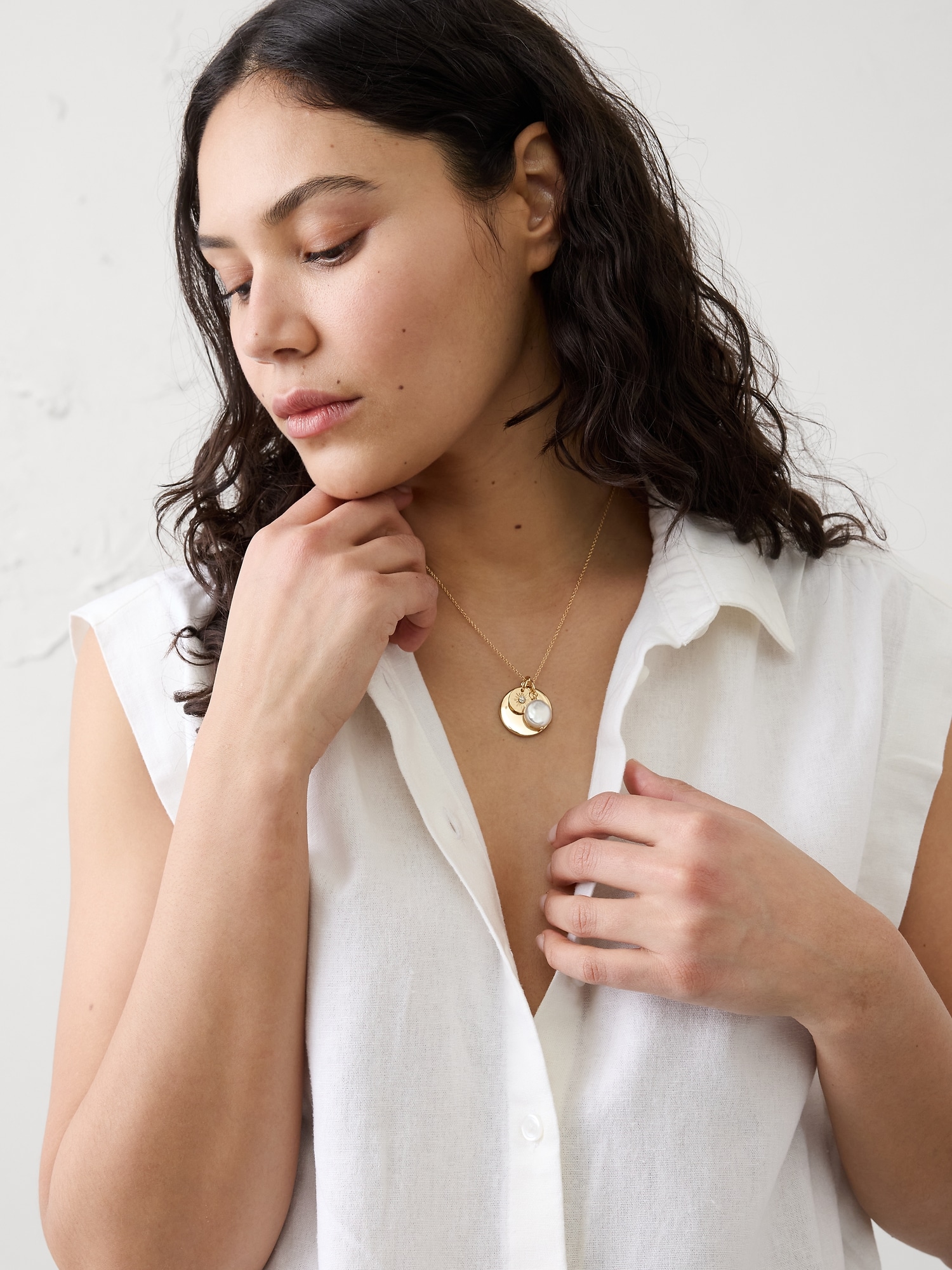 Image number 2 showing, Delicate Pearl Junk Charm Necklace