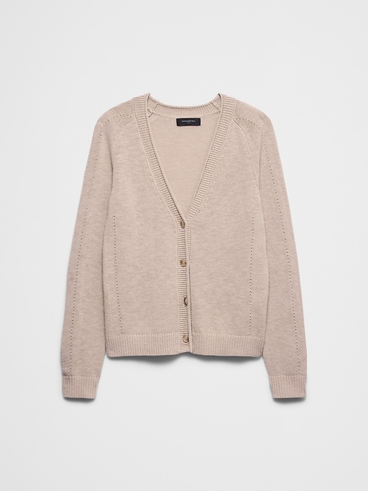 Ramie-Cotton V-Neck Cardigan Sweater | Banana Republic Factory