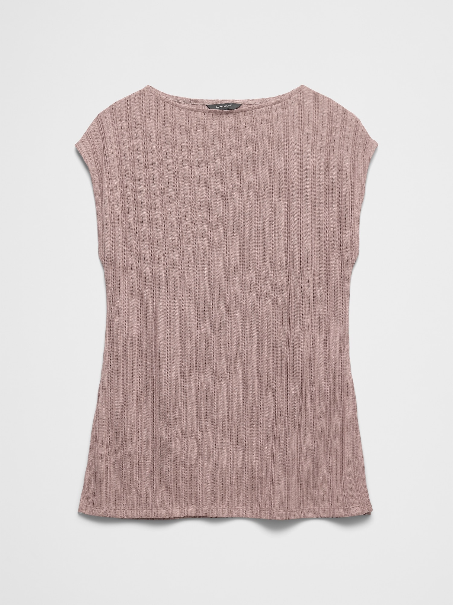 Image number 4 showing, Sheer Ribbed Straight-Neck Top