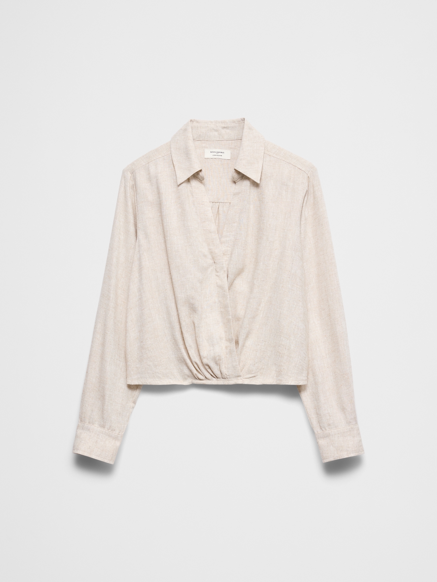 Image number 4 showing, Linen-Blend Surplice Short Top