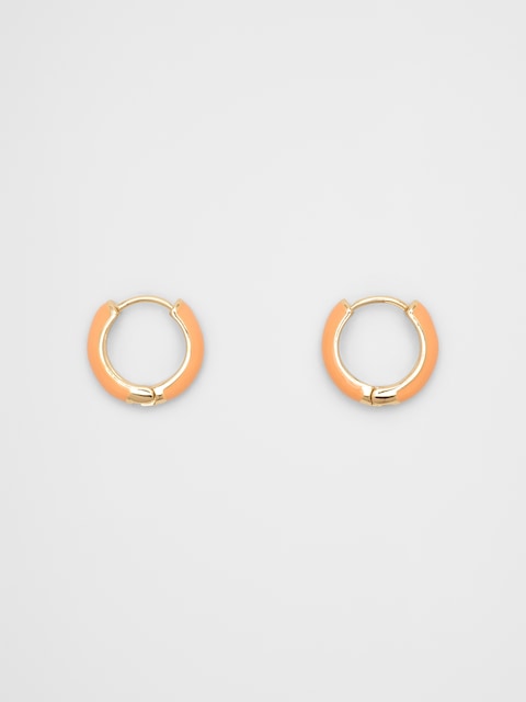 Enamel Huggie Earrings