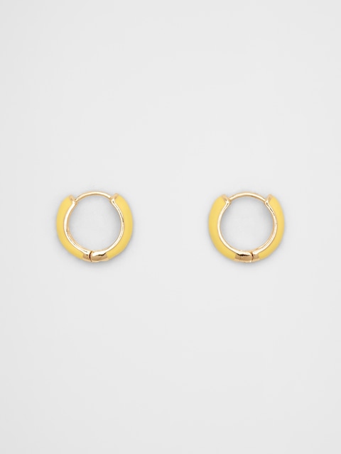 Enamel Huggie Earrings