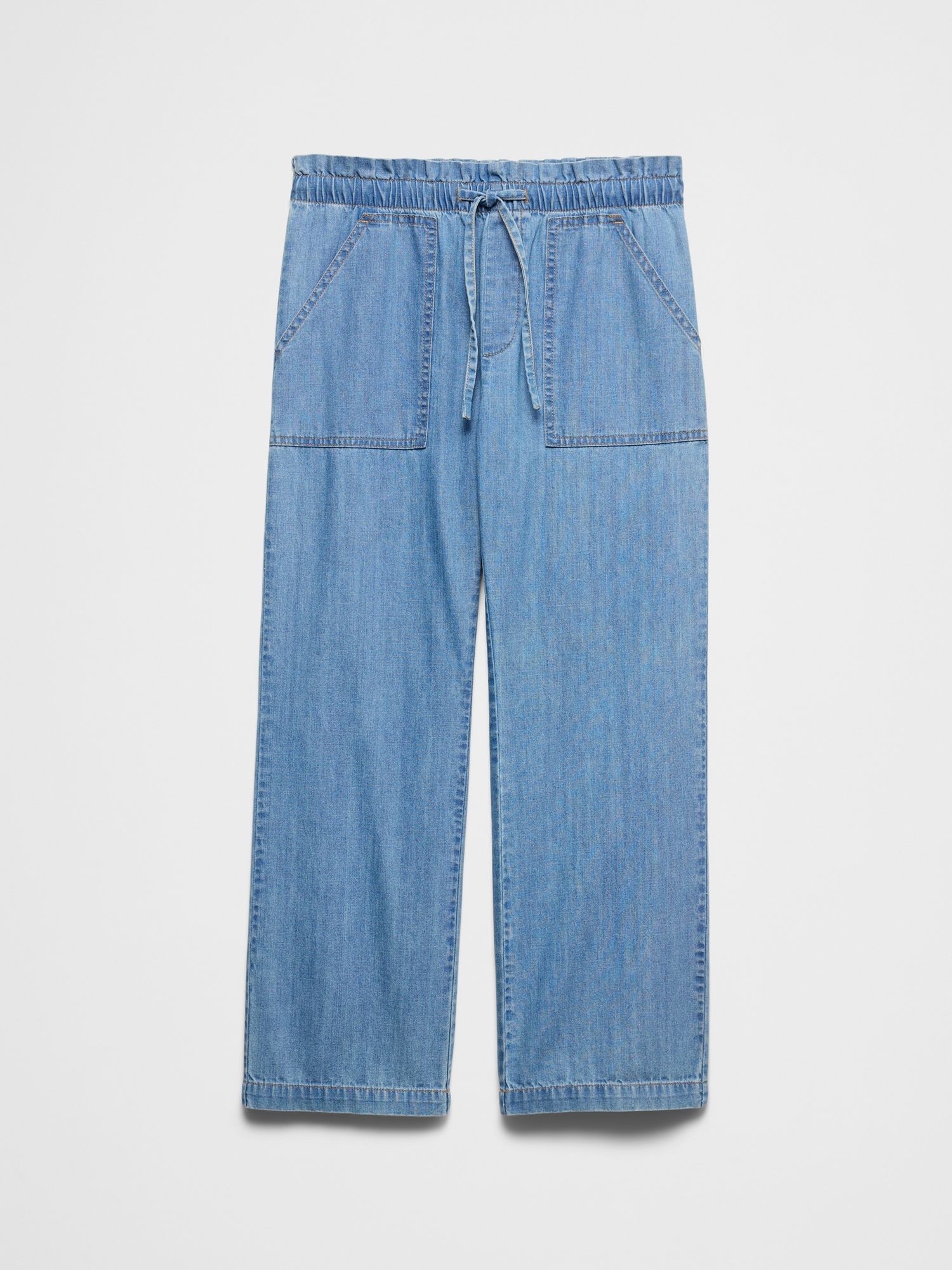 Image number 4 showing, Straight-Leg Mid-Rise Relaxed Summerweight Pull-On Jean