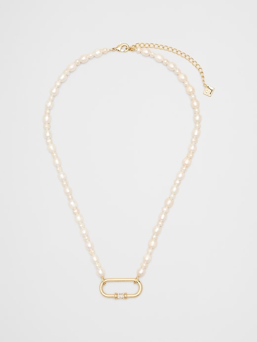 Carabiner Pearl Necklace | Banana Republic Factory