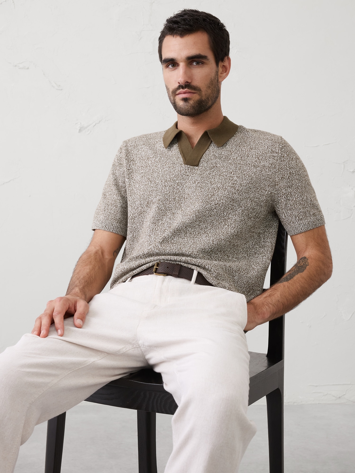 Image number 1 showing, Johnny Collar Marled Polo