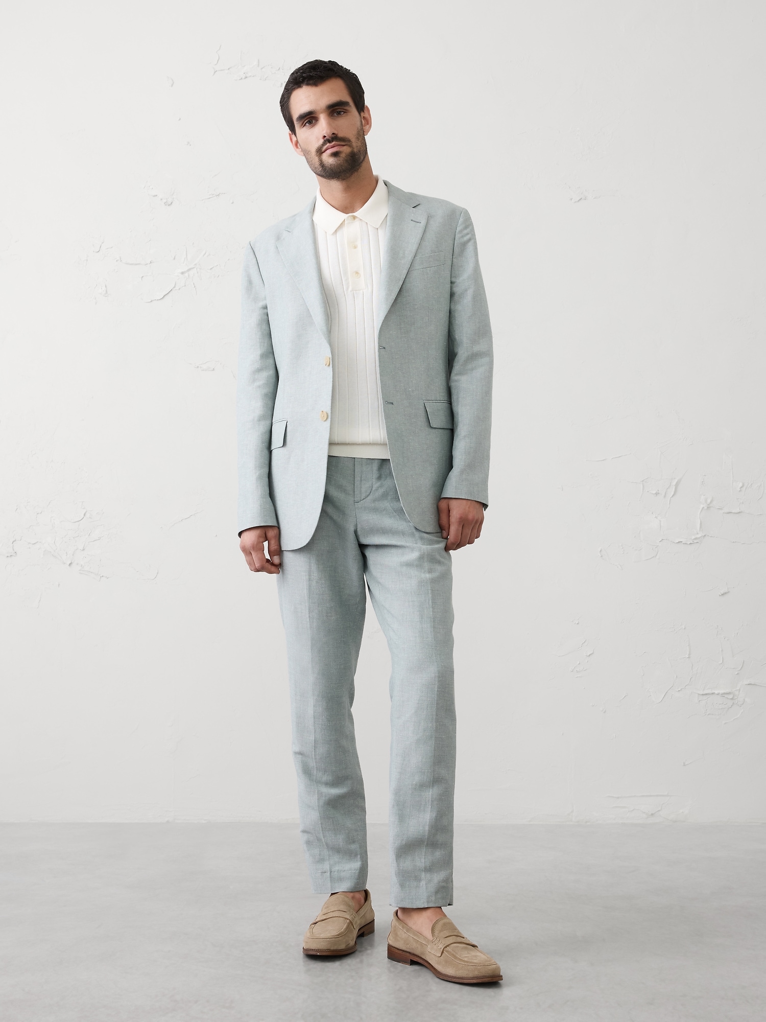Image number 1 showing, Linen-Blend Mineral Suit Jacket