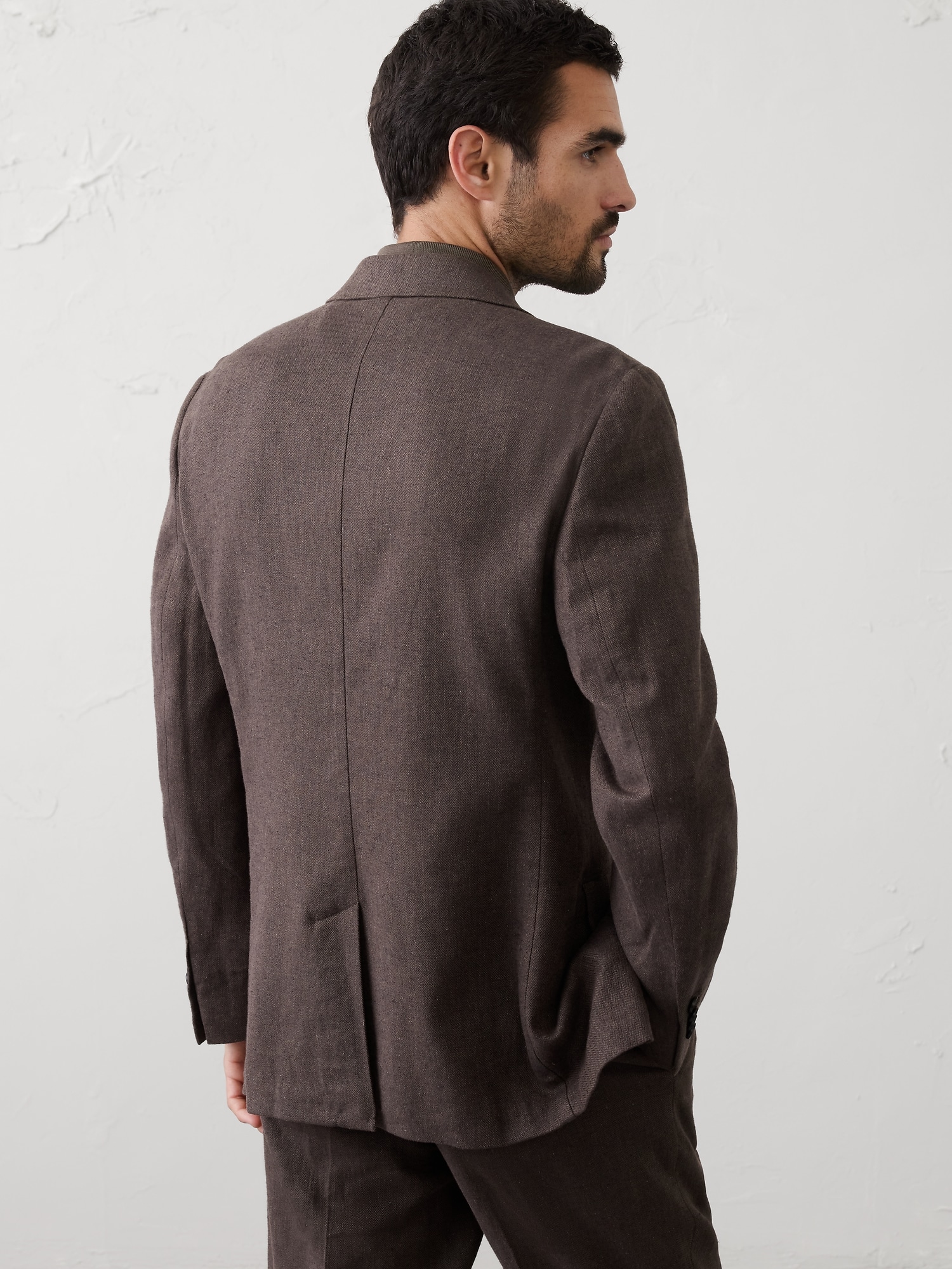 Image number 8 showing, Linen-Blend Herringbone Suit Jacket