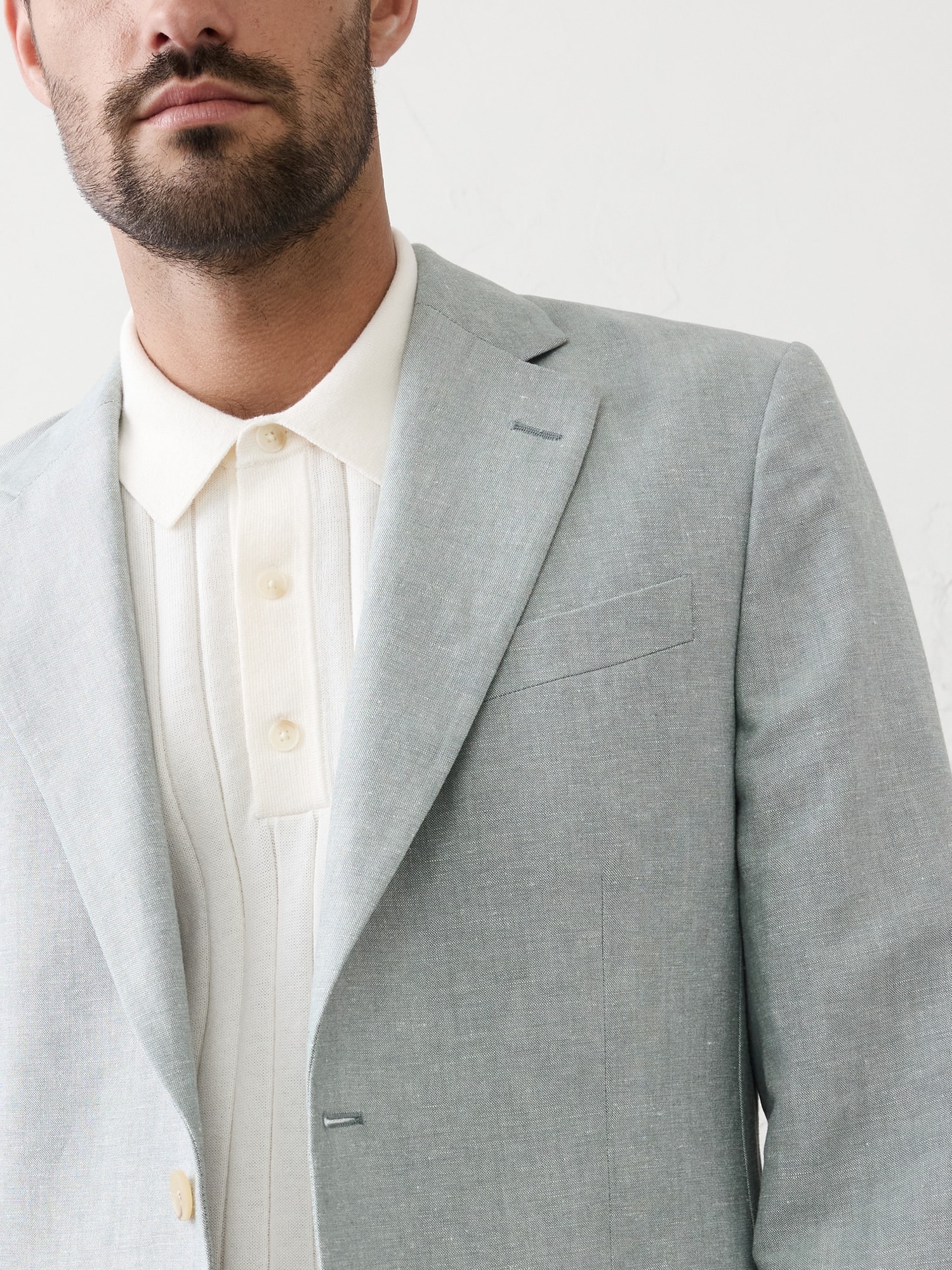 Image number 3 showing, Linen-Blend Mineral Suit Jacket