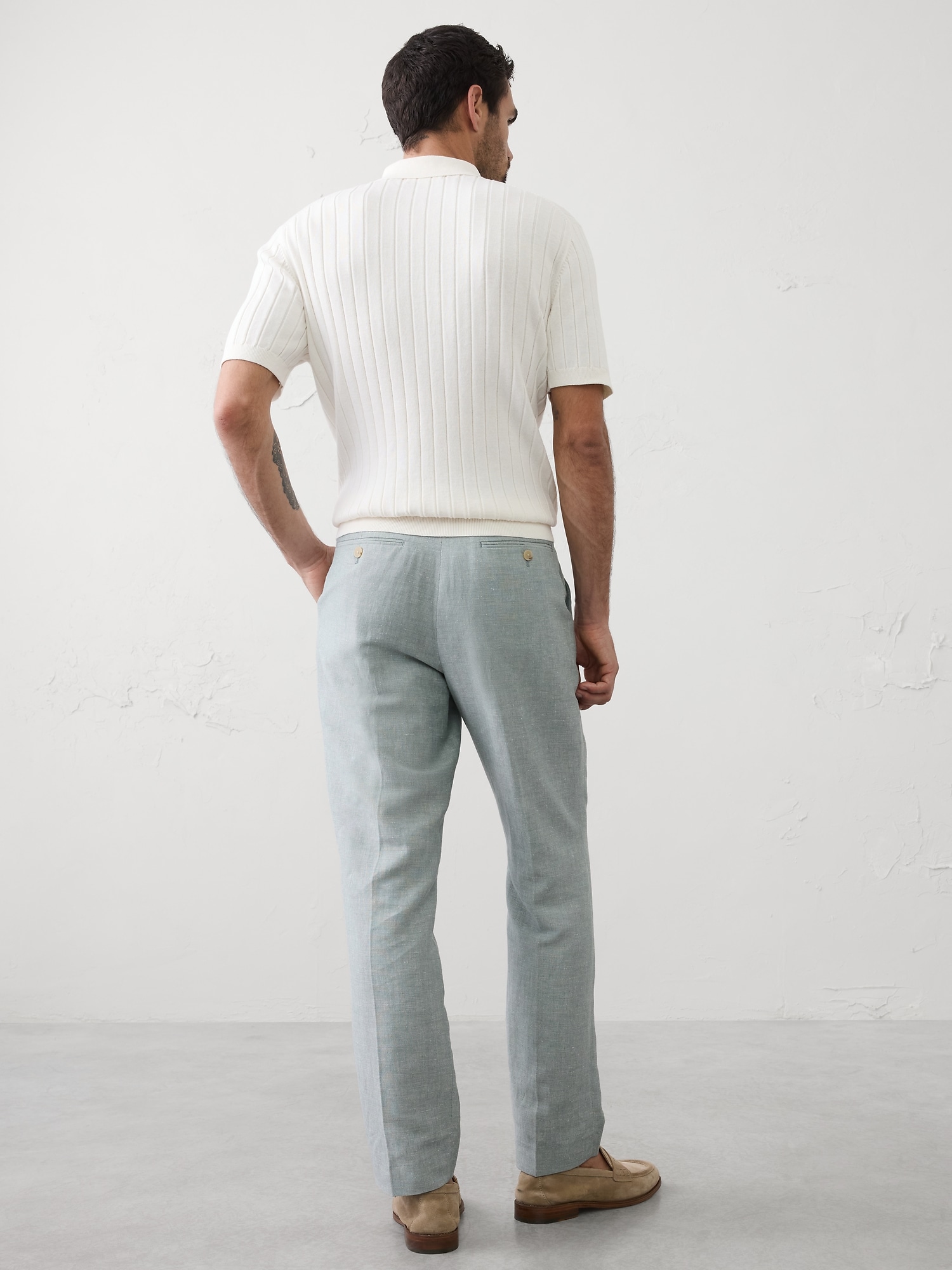 Image number 2 showing, Linen-Blend Mineral Suit Trouser
