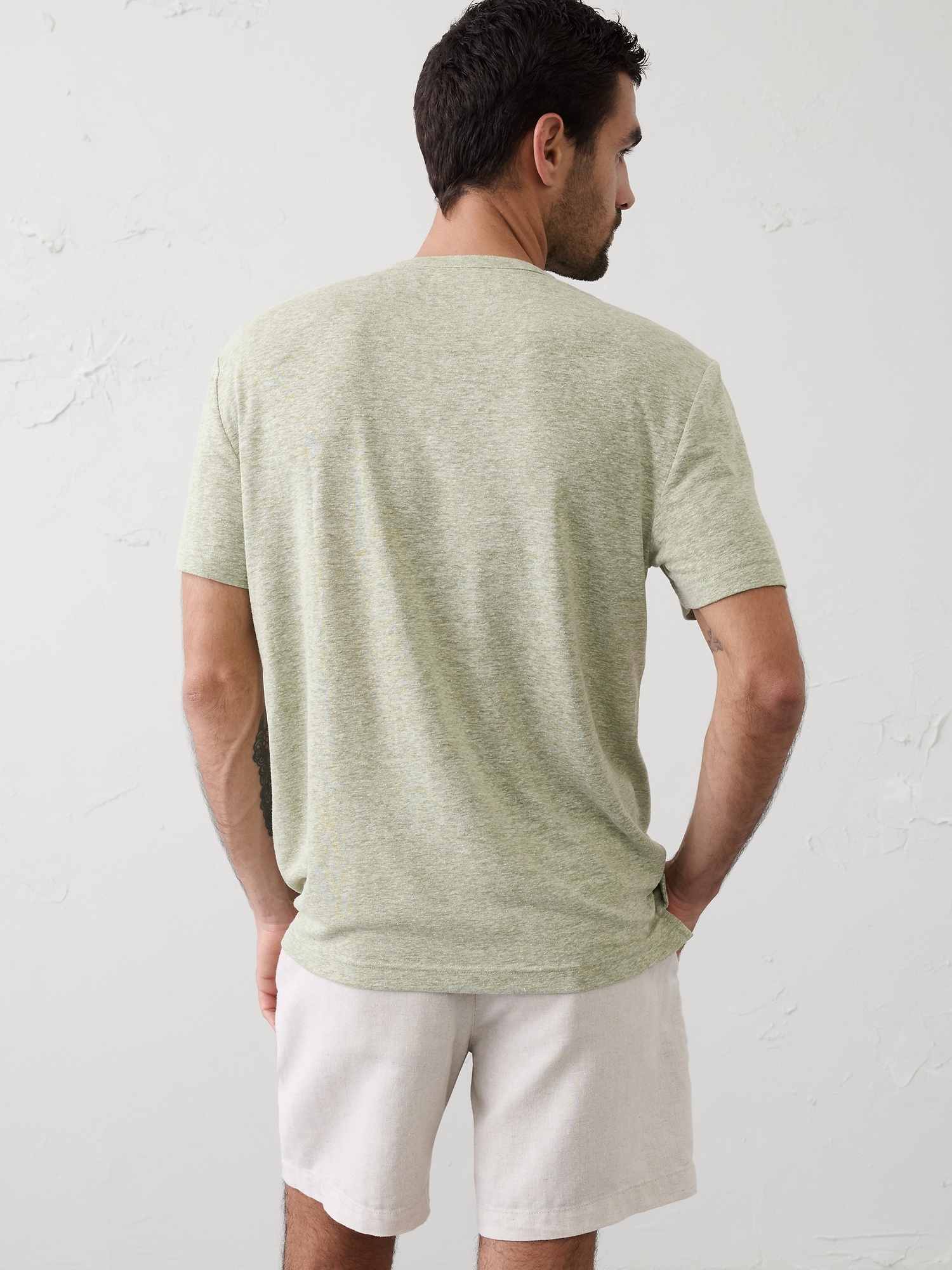 Image number 2 showing, Standard-Fit Linen-Blend Henley