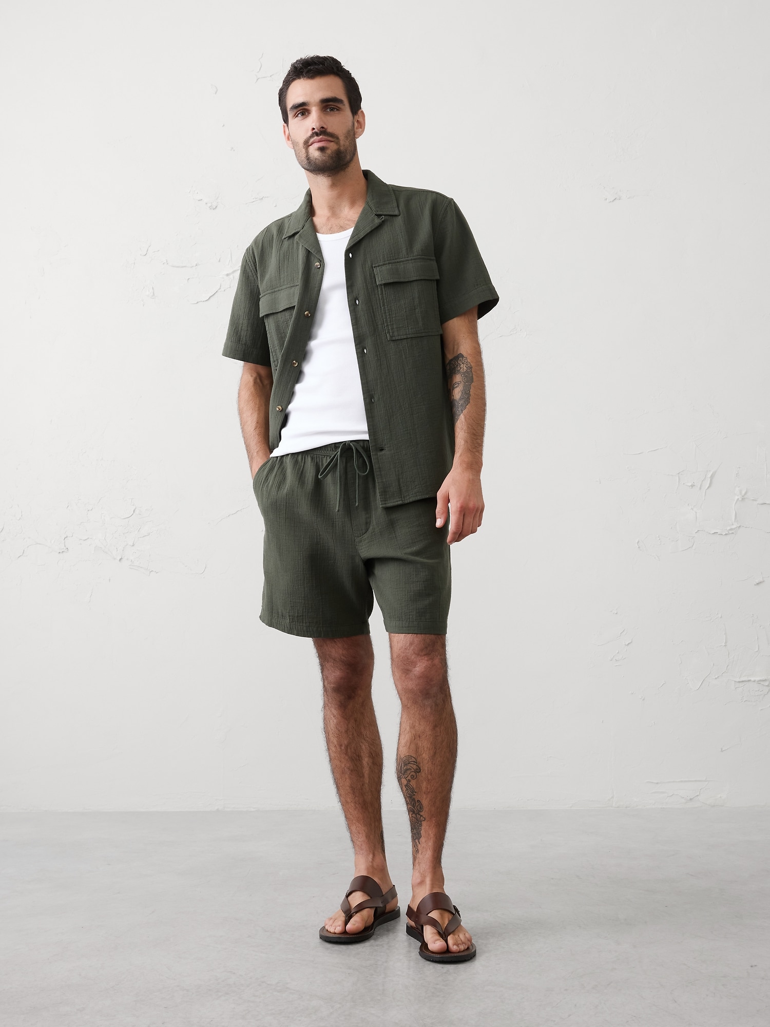 Standard-Fit Double Weave Resort Shirt