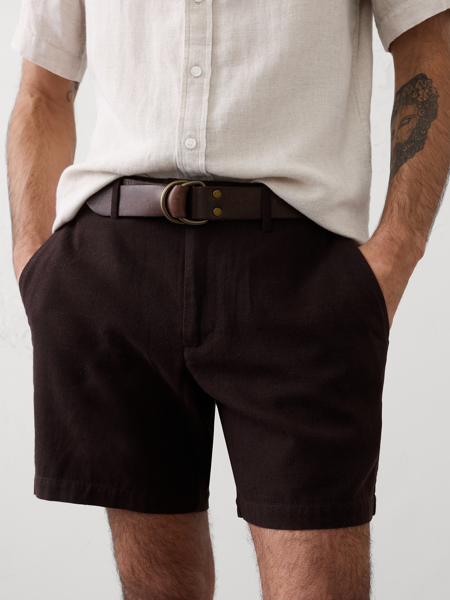 Image number 3 showing, Slim-Fit 7" Linen-Blend Short
