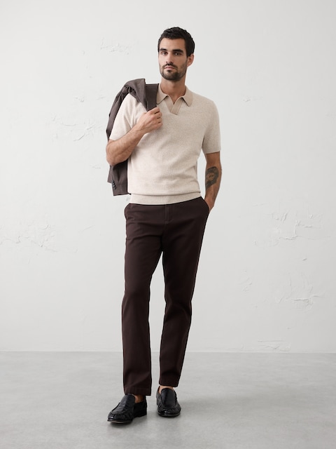 Johnny Collar Marled Sweater Polo