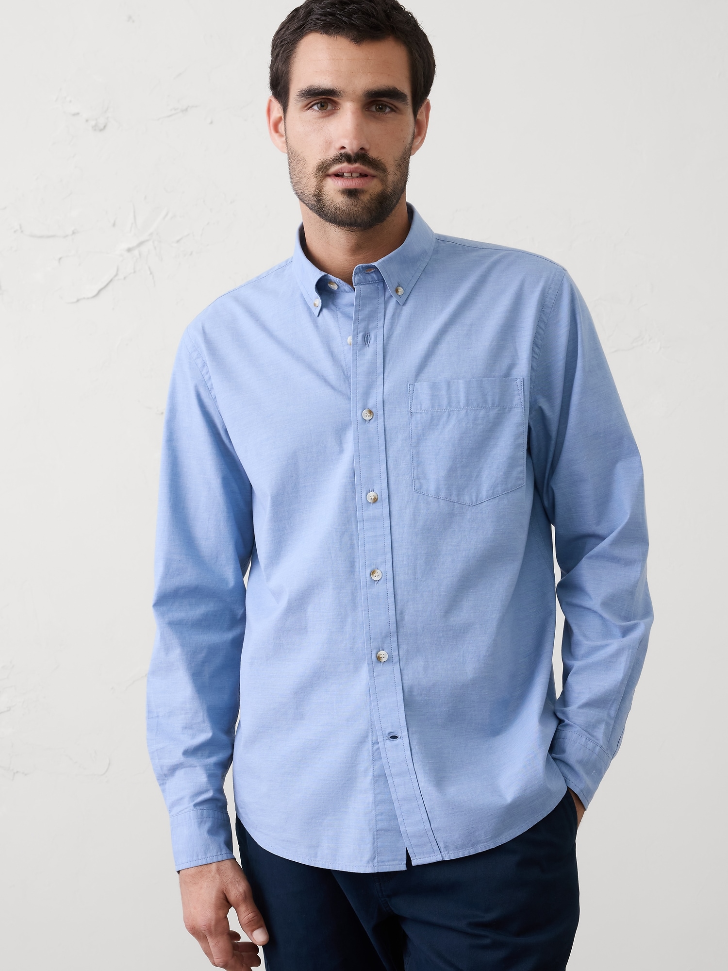 Image number 1 showing, Standard-Fit Softwash Chambray Shirt