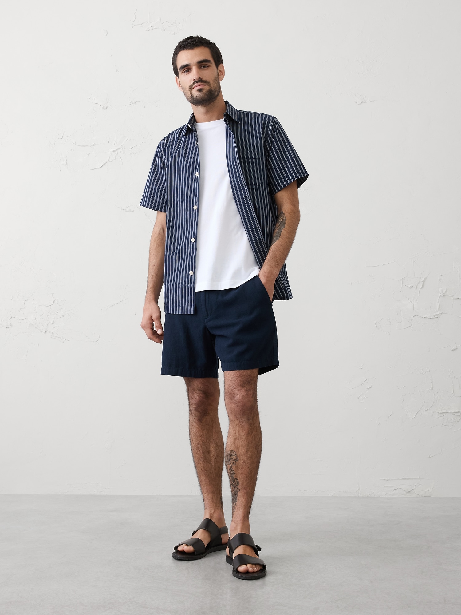 Image number 1 showing, Relaxed-Fit Striped Poplin Shirt