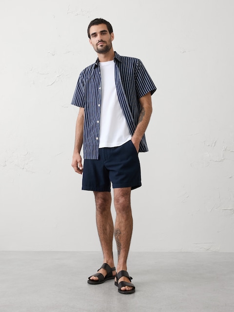 Relaxed-Fit Striped Poplin Shirt