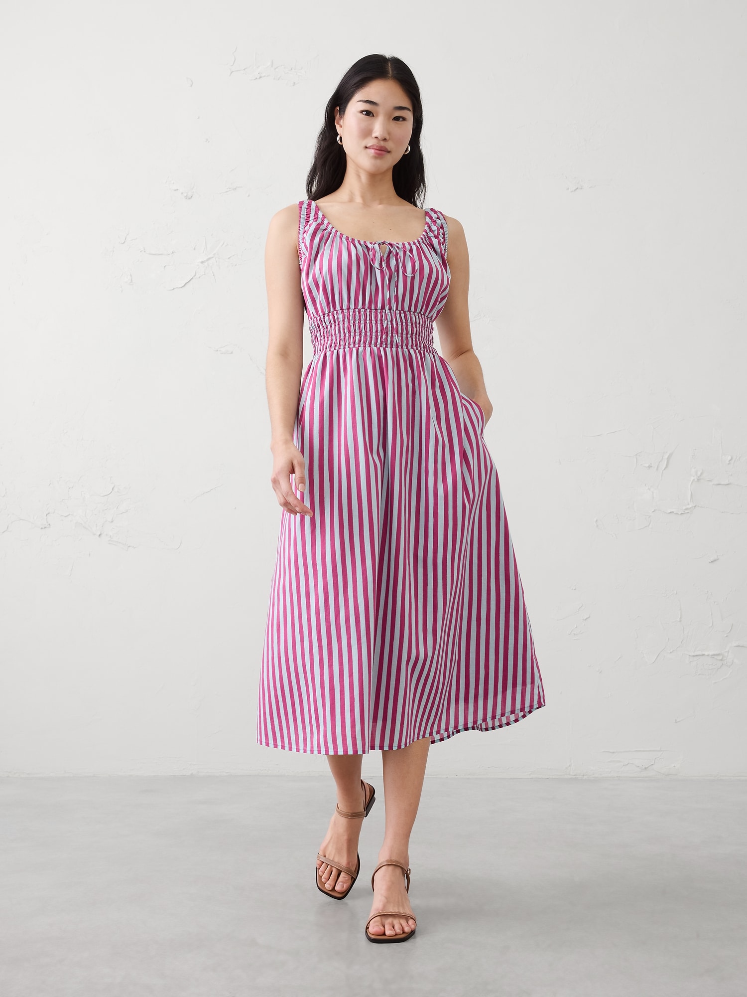 Image number 1 showing, Smocked Waist Midi Dress