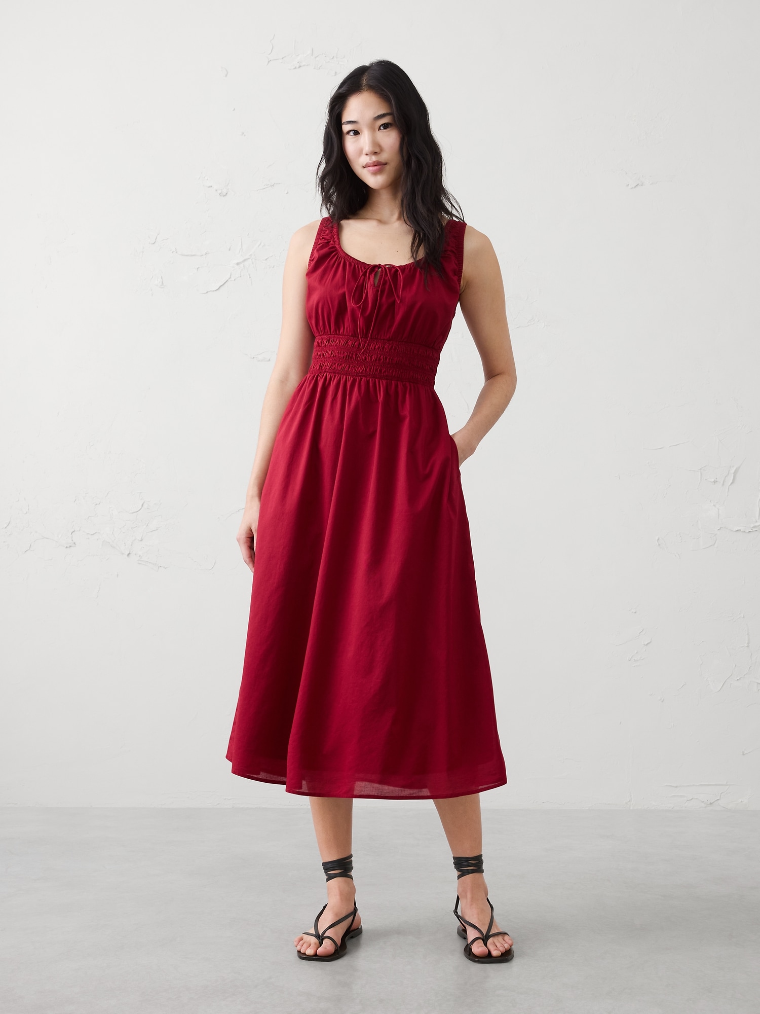 Image number 1 showing, Smocked Waist Midi Dress