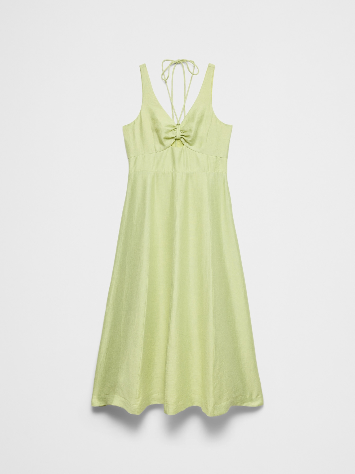 Image number 4 showing, Linen-Blend Cutout Tie-Front Midi Dress