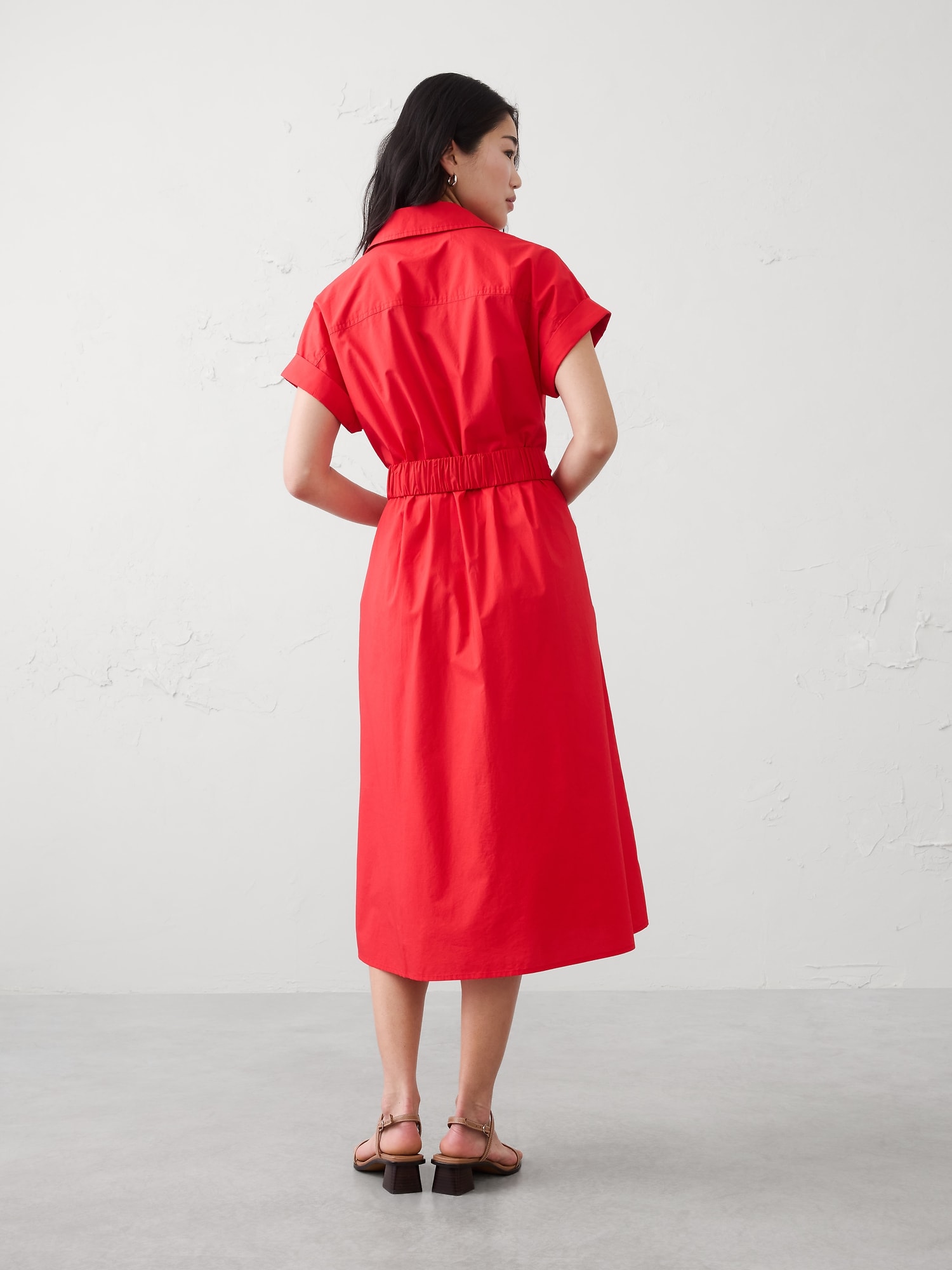Image number 2 showing, Poplin Utility Midi Shirtdress