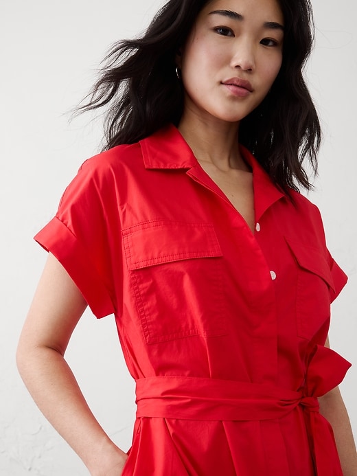 banana republic utility shirt dress Utility Overdye Cotton Shirt Dress