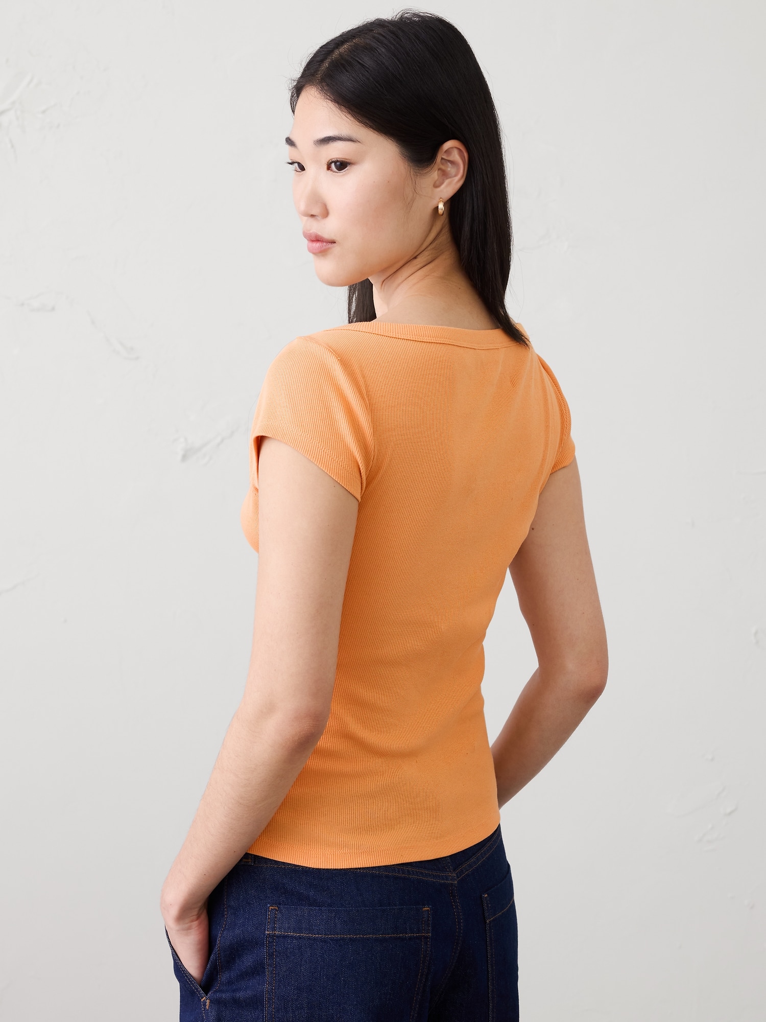 Image number 2 showing, Ribbed Scoop-Neck T-Shirt