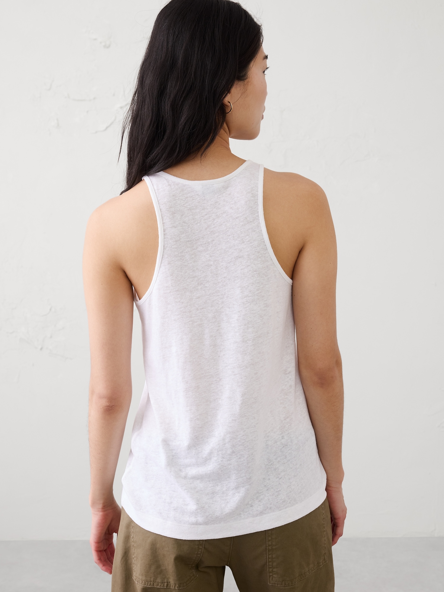 Image number 2 showing, Linen-Blend Racer Back Tank