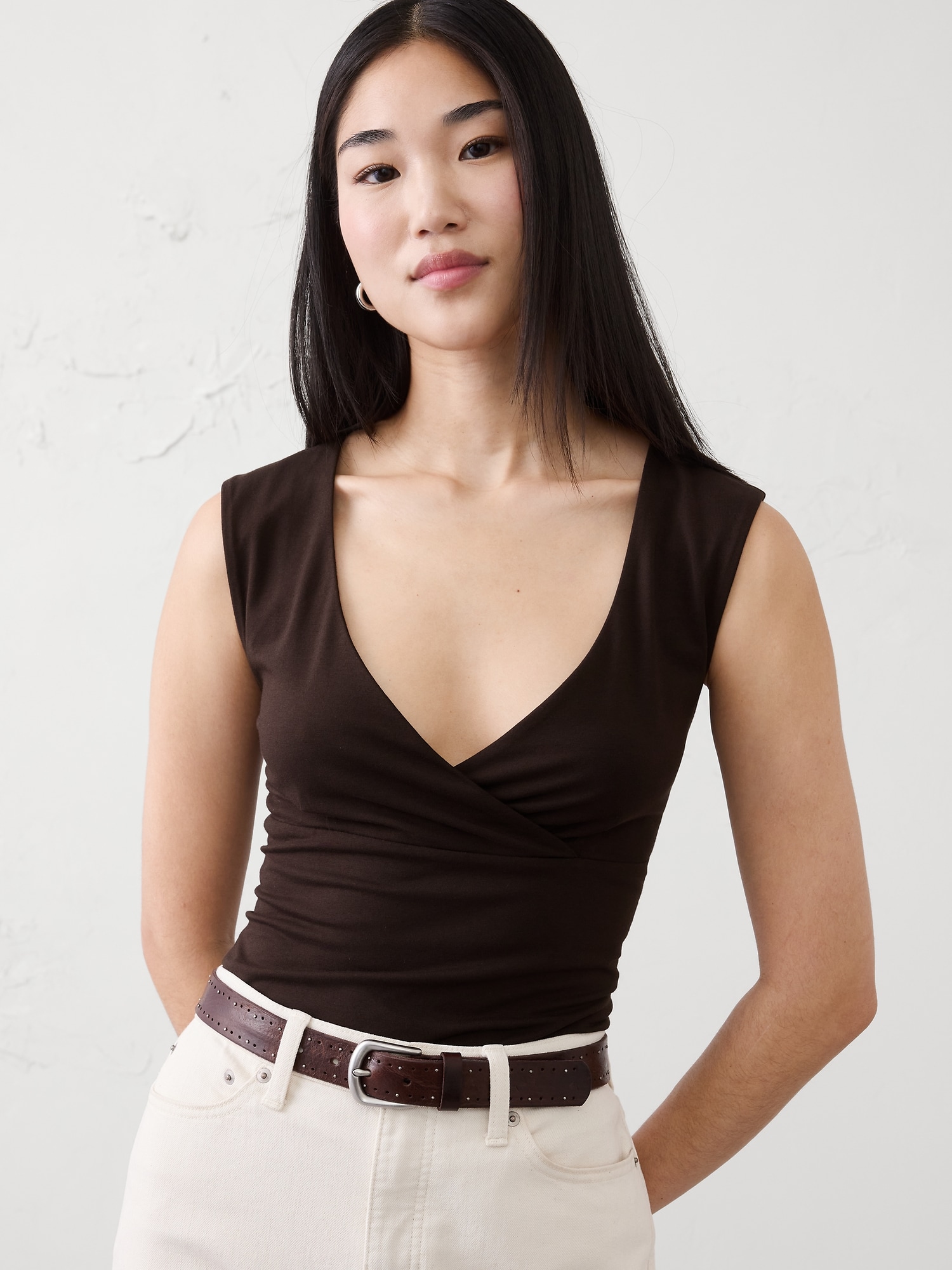 Image number 3 showing, Soft Stretch Wrap Top