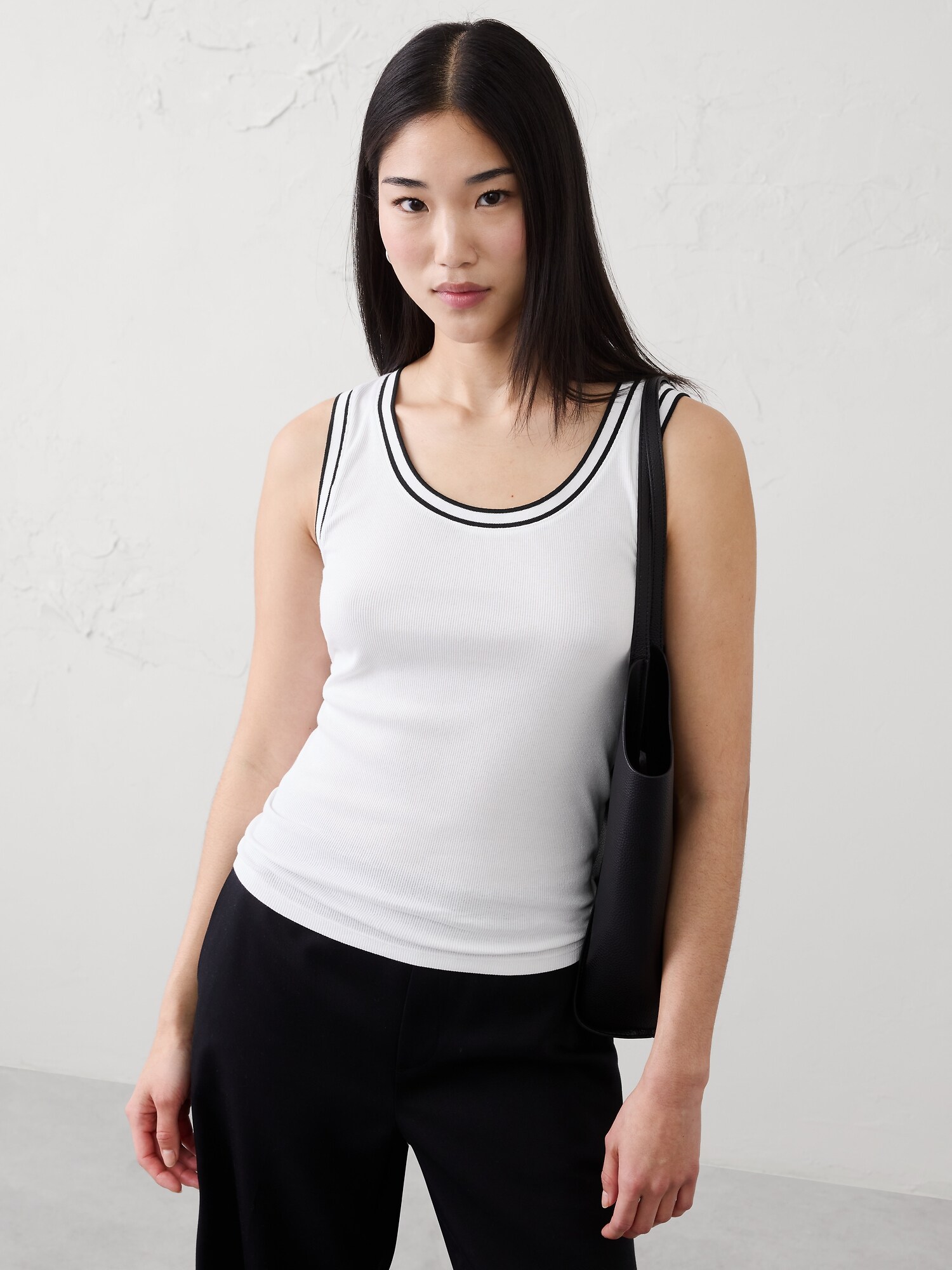 Image number 1 showing, Ribbed Scoop-Neck Tank