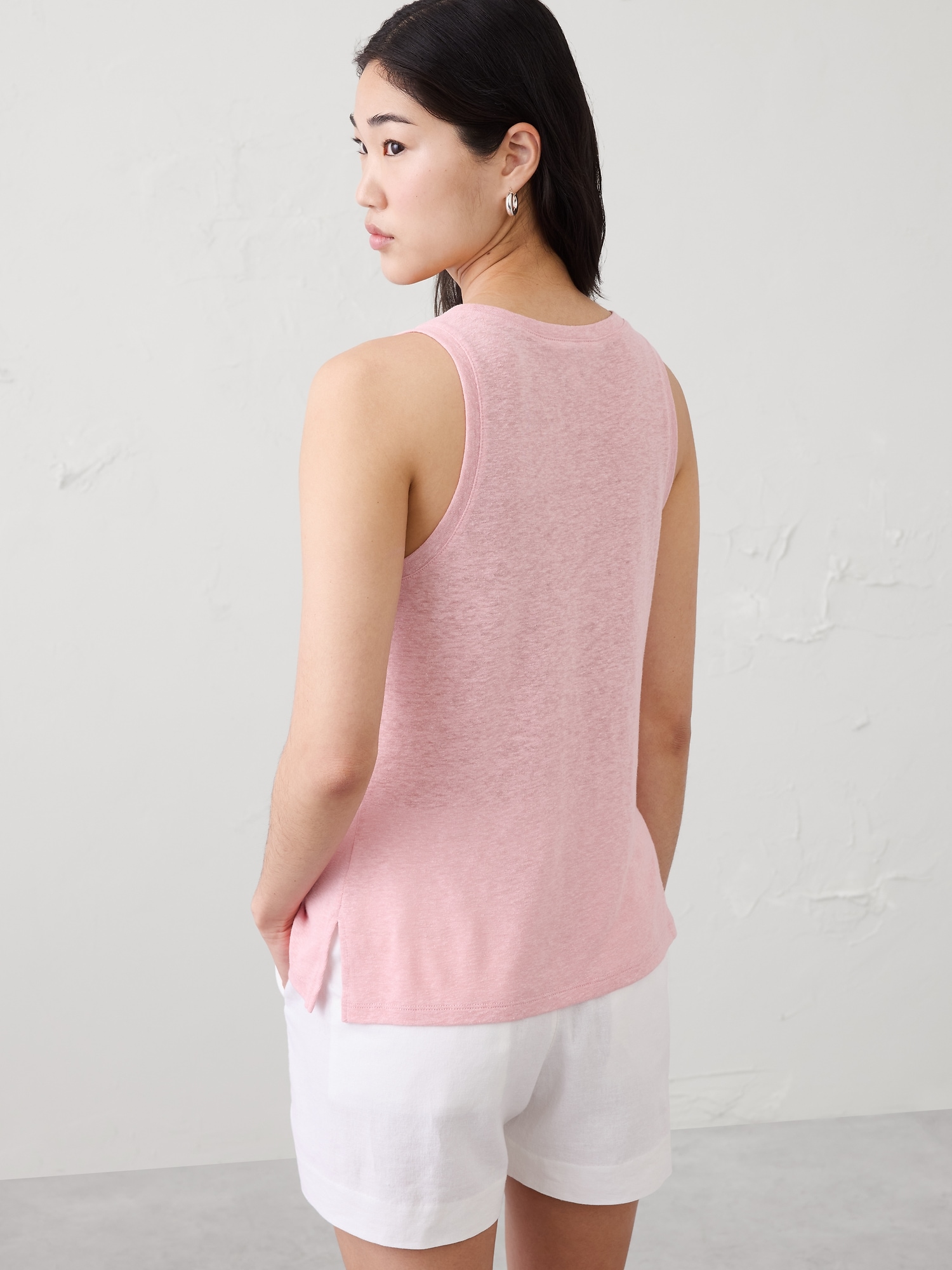 Image number 2 showing, Linen-Blend Scoop-Neck Tank