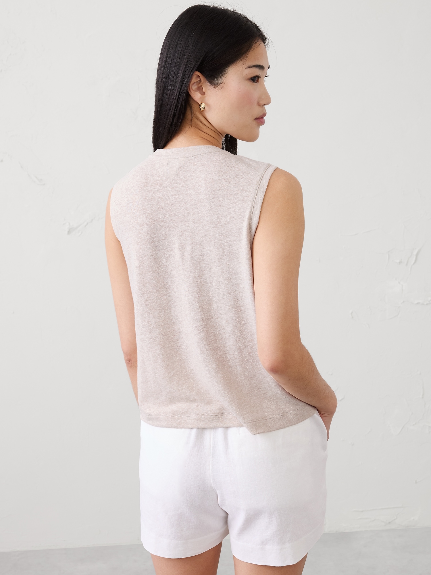 Image number 2 showing, Linen-Blend Tank