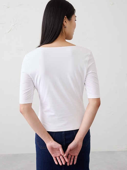 Soft Stretch Square-Neck Top | Banana Republic Factory