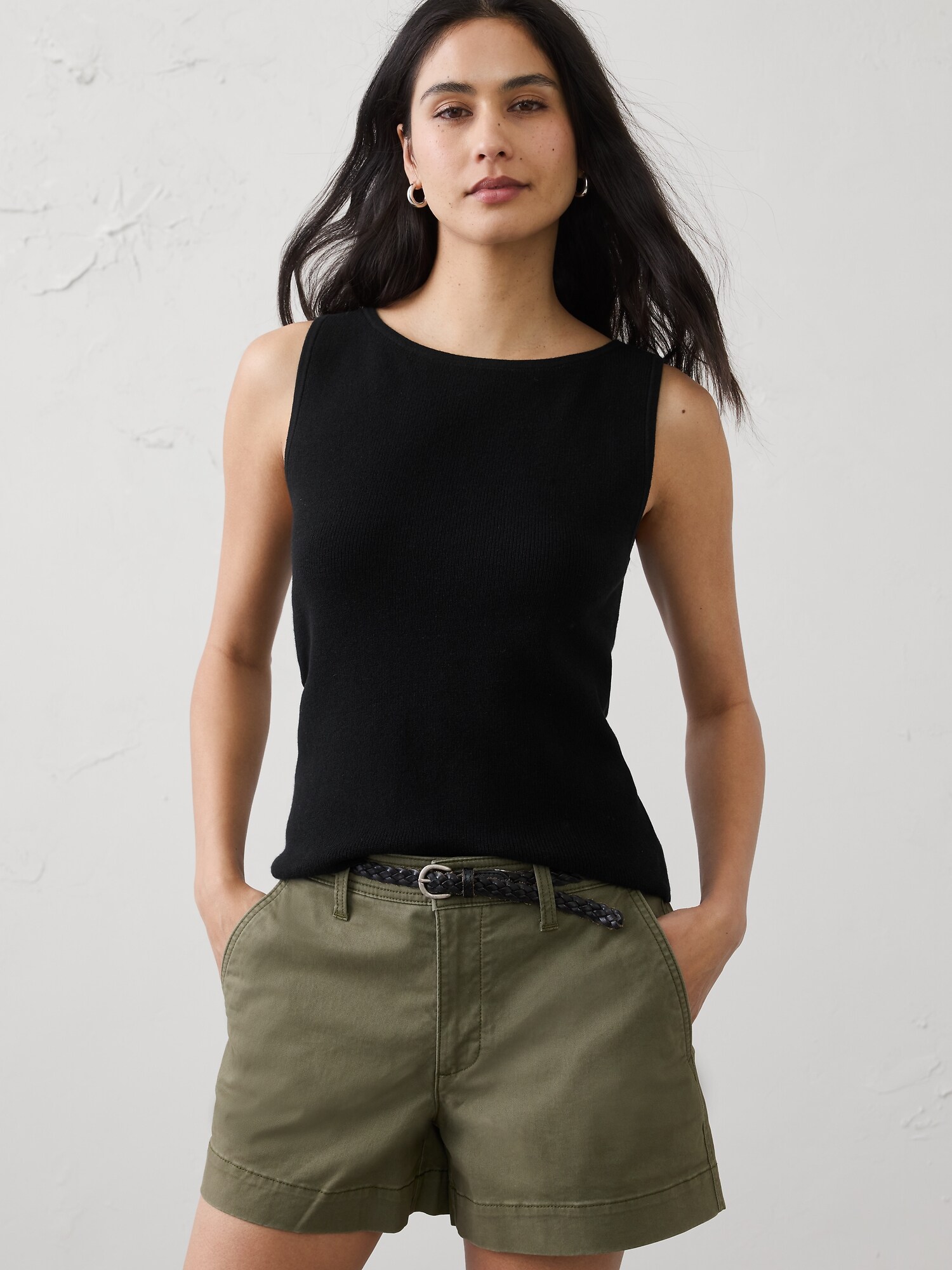 Image number 1 showing, Textured Boatneck Sweater Tank