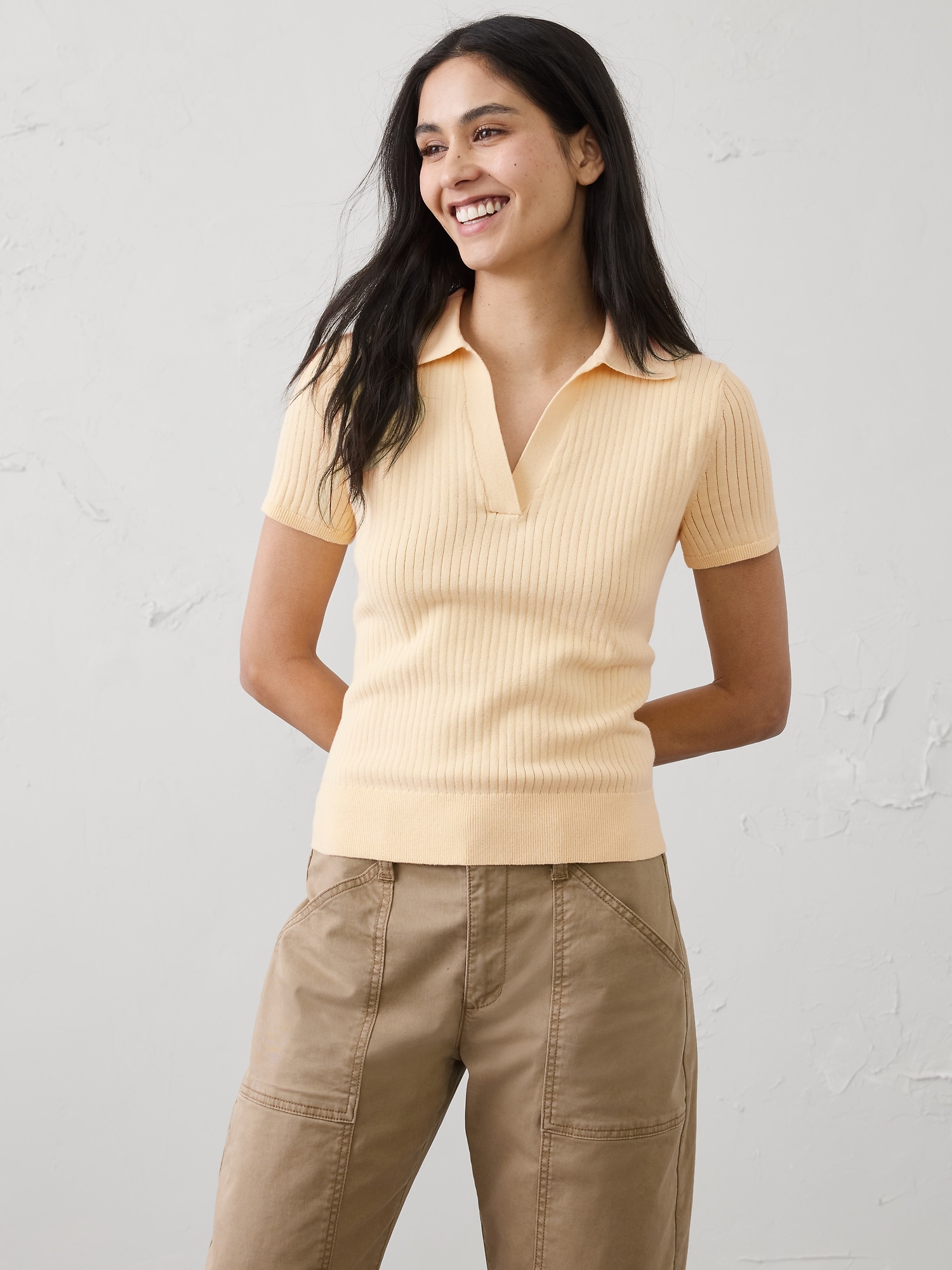 Image number 1 showing, Ribbed Sweater Polo