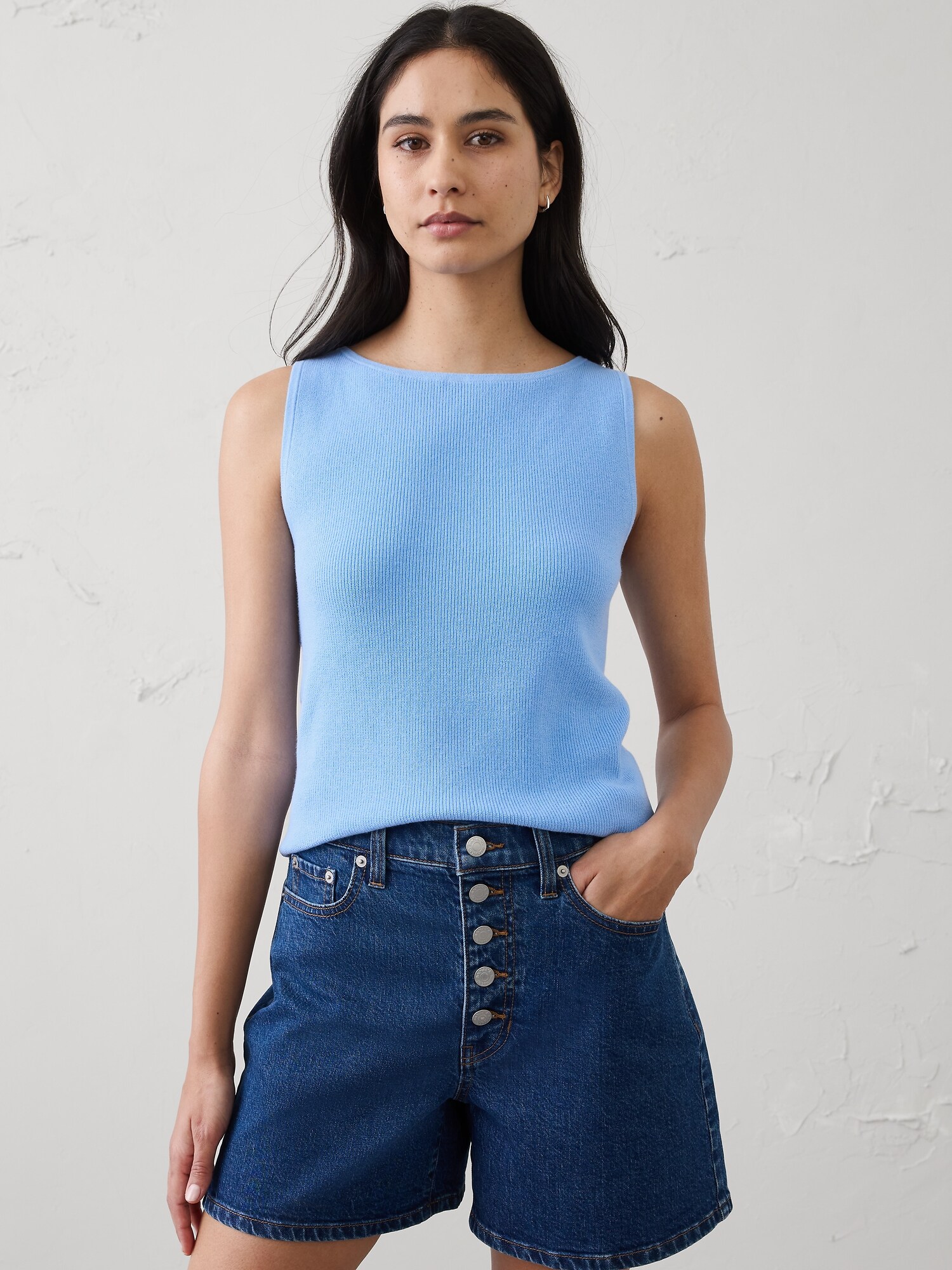 Image number 3 showing, Textured Boatneck Sweater Tank