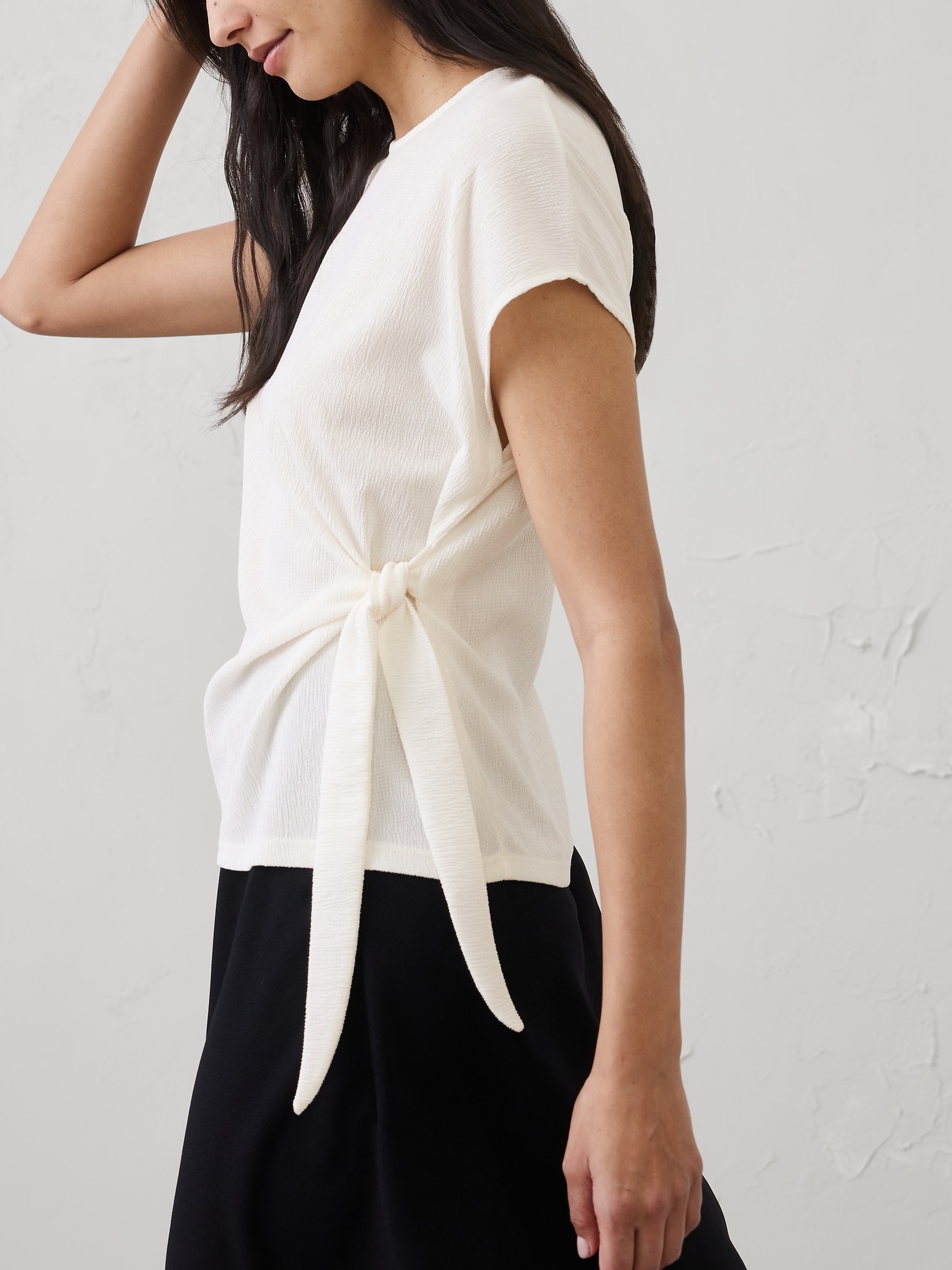 Textured Smocked Side-Tie Top | Banana Republic Factory
