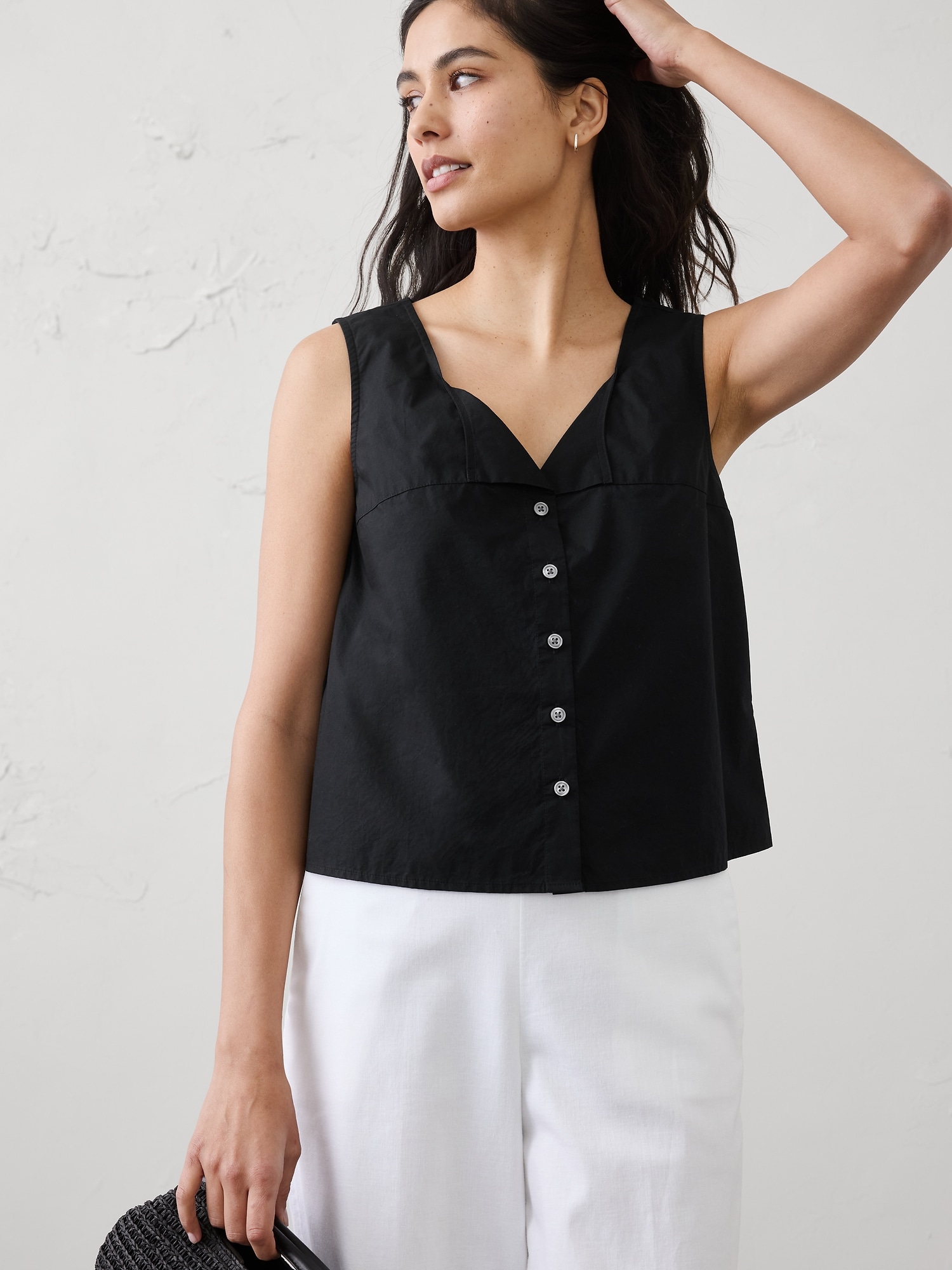 Image number 1 showing, Button-Through Top