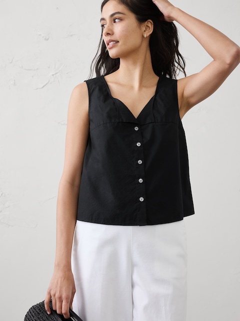 Button-Through Top