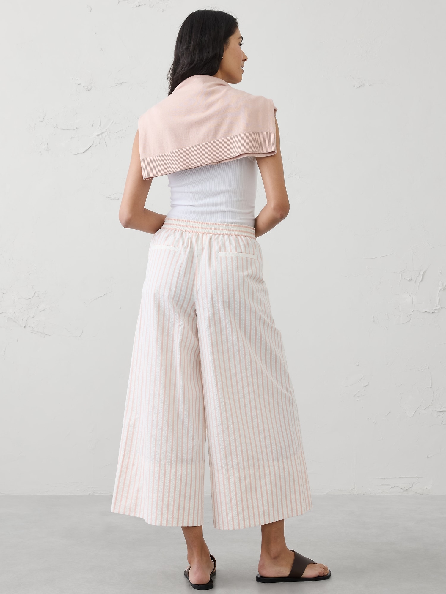 Image number 2 showing, Anyday Wide-Leg High-Rise Seersucker Cropped Pant