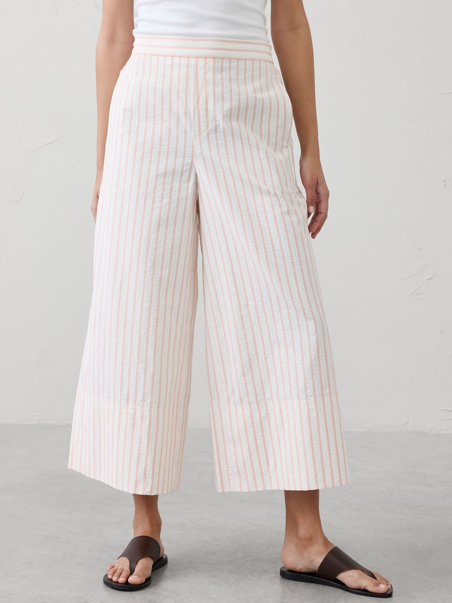 Image number 3 showing, Anyday Wide-Leg High-Rise Seersucker Cropped Pant