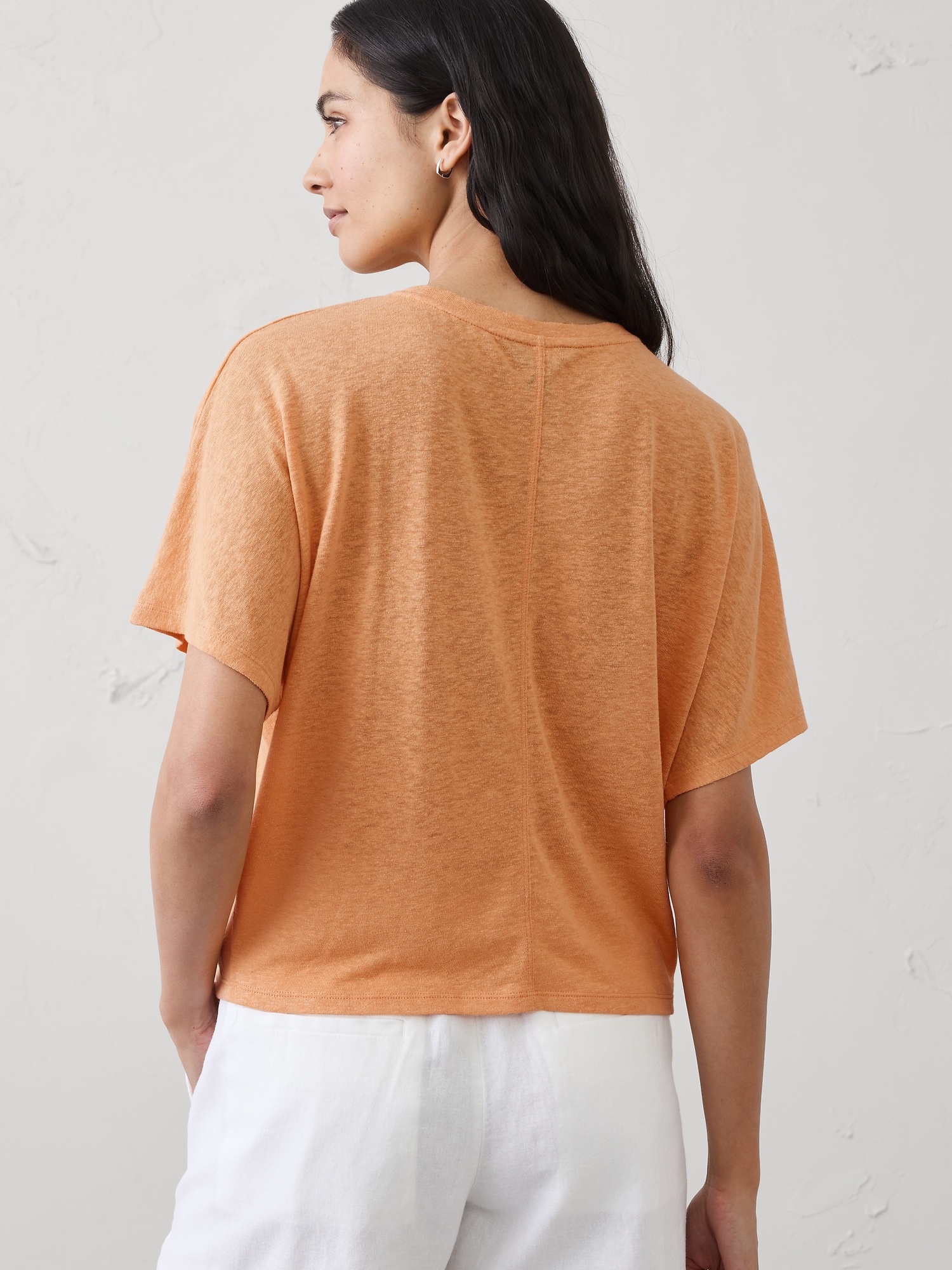 Image number 2 showing, Linen-Blend Dolman-Sleeve T-Shirt