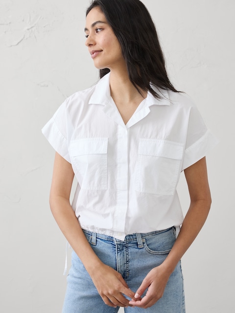 Drawstring-Hem Shirt