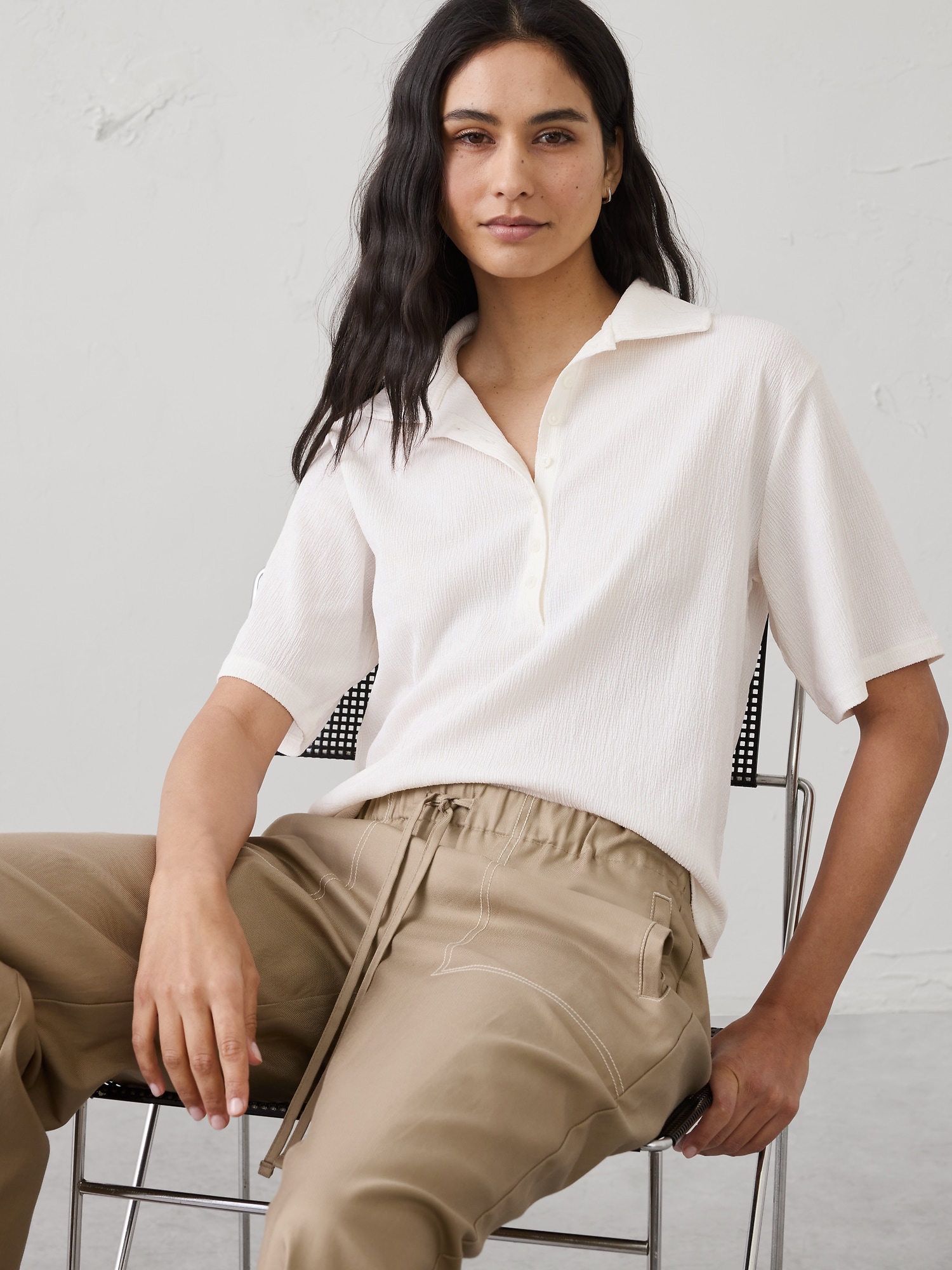 Image number 3 showing, Textured Smocked Polo