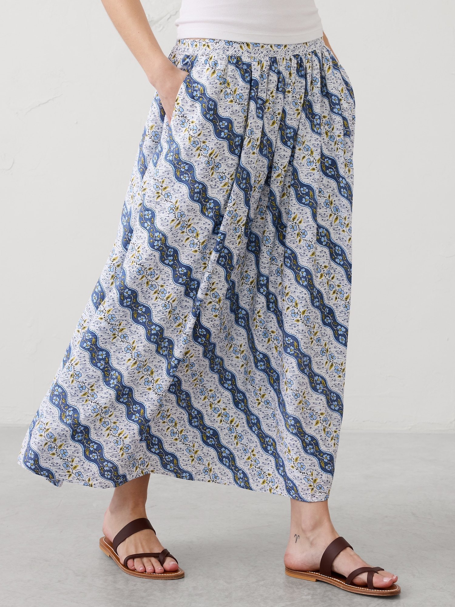 Image number 3 showing, Silky Slub Midi Skirt