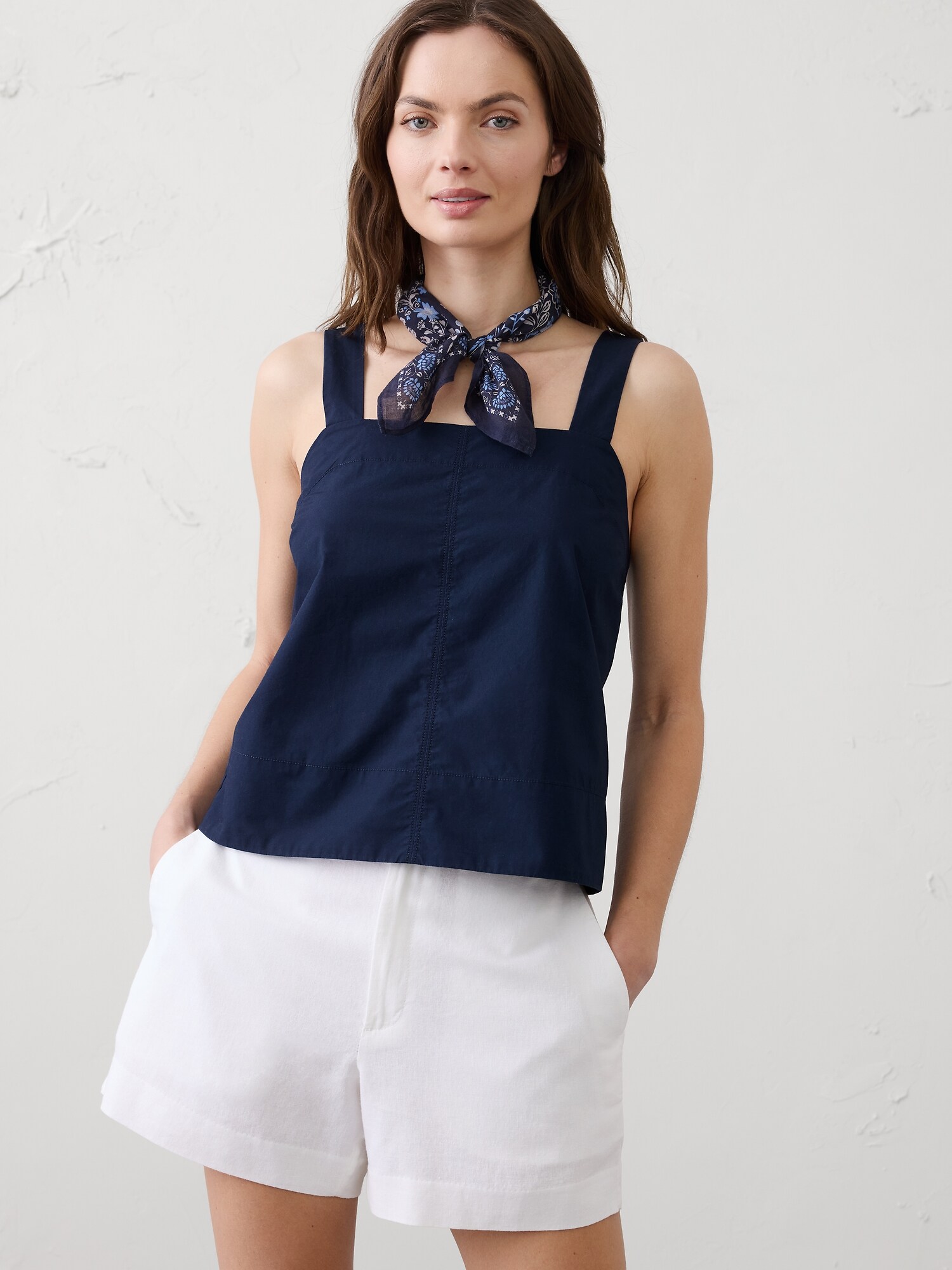 Image number 1 showing, Boxy Topstitch Tank