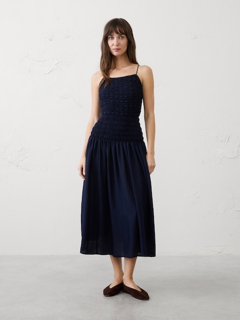 Smocked Strappy Maxi Dress