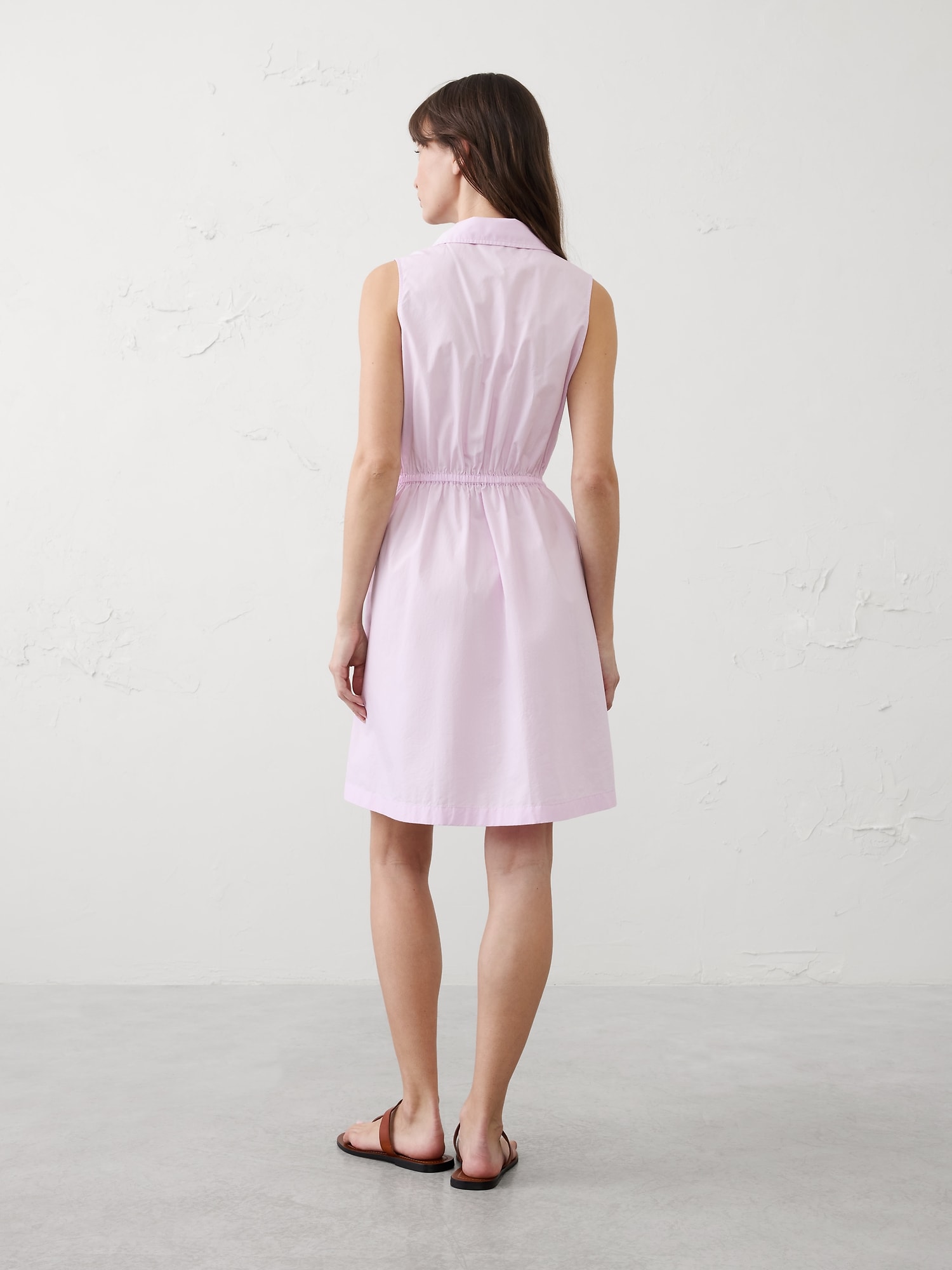 Image number 2 showing, Cinched Poplin Above-Knee Shirtdress