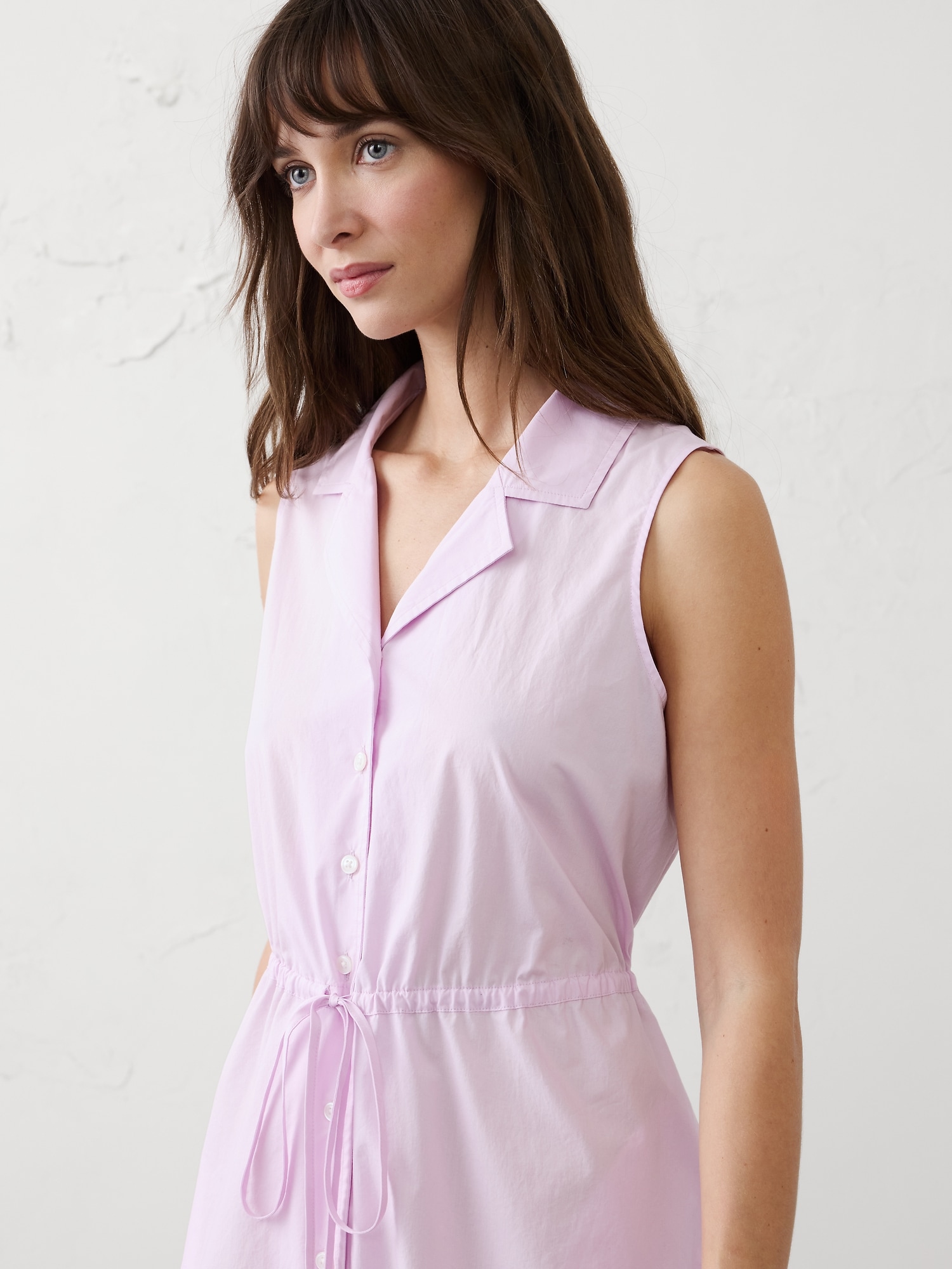 Image number 3 showing, Cinched Poplin Above-Knee Shirtdress
