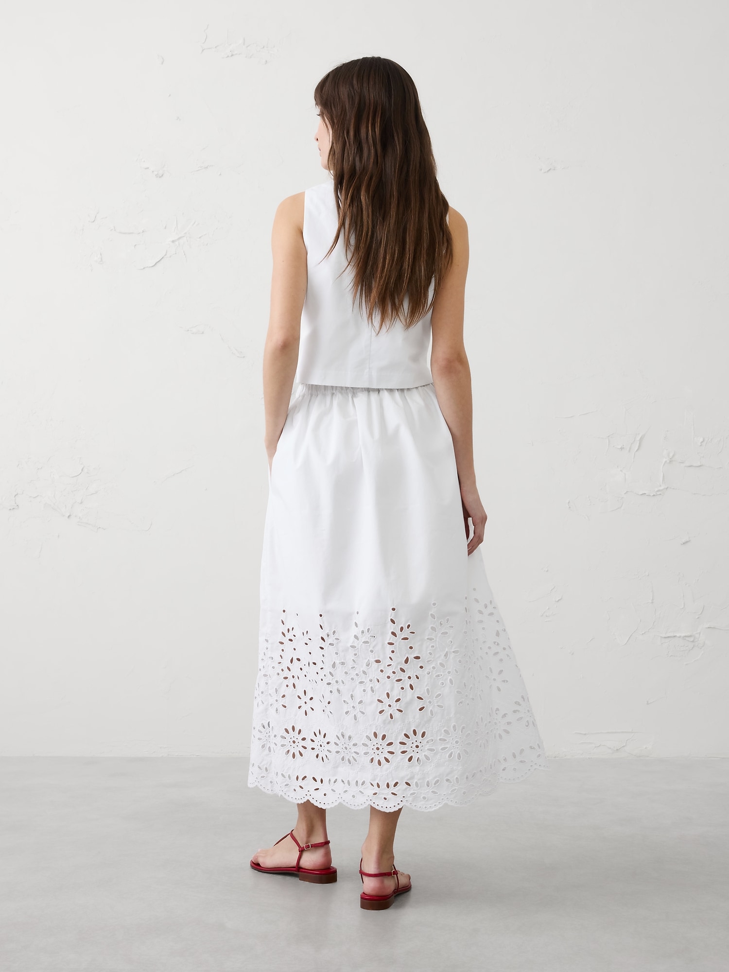 Image number 2 showing, Eyelet Midi Skirt