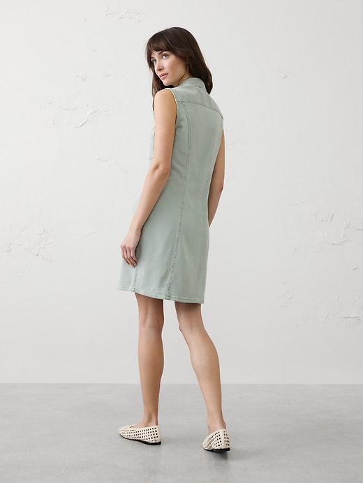 banana republic factory denim dress Denim Pocketed Mini Dress